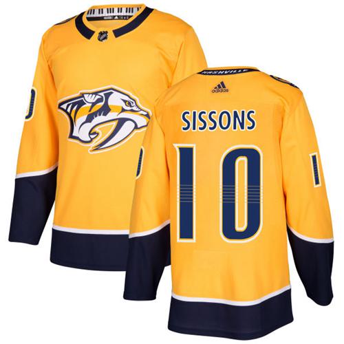 Adidas Predators #10 Colton Sissons Yellow Home Authentic Stitched NHL Jersey